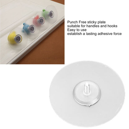 10PCS Strong Adhesive Disc Punch Free Waterproof Silicone Sticky Plate for Handle Clothes Hook Connection V1294-YM0523-3114210119811
