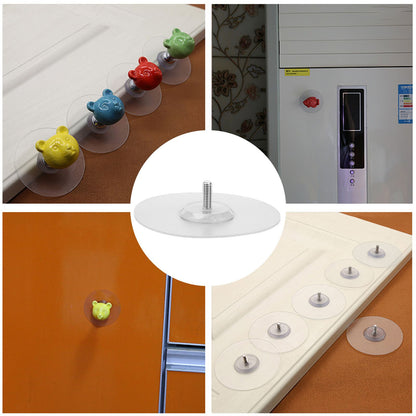 10PCS Strong Adhesive Disc Punch Free Waterproof Silicone Sticky Plate for Handle Clothes Hook Connection V1294-YM0523-3114210119811