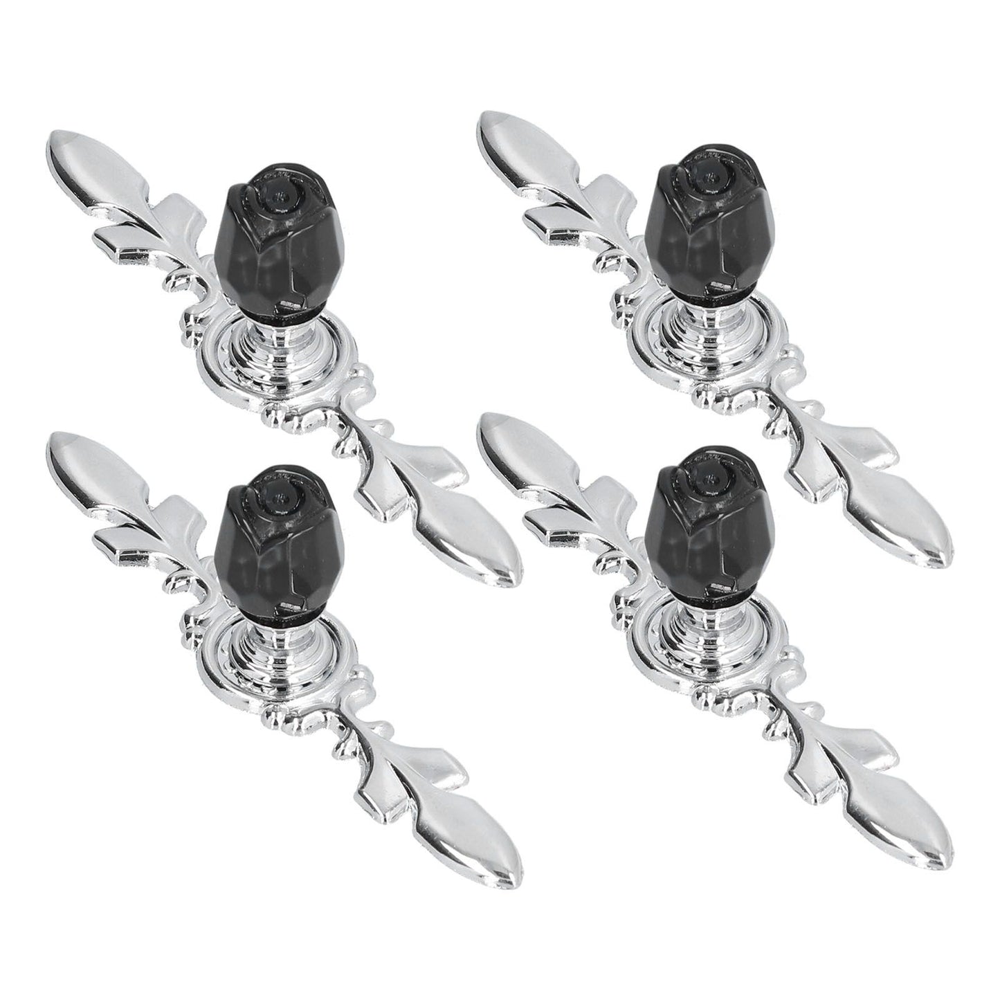4 Pcs Crystal Handle with Plate European Style Modern Simple Pulls Handles for Drawer Dreser CabinetsBlack V1294-YM0523-3114210121211