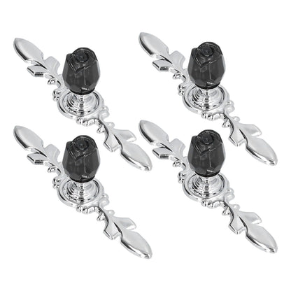 4 Pcs Crystal Handle with Plate European Style Modern Simple Pulls Handles for Drawer Dreser CabinetsBlack V1294-YM0523-3114210121211