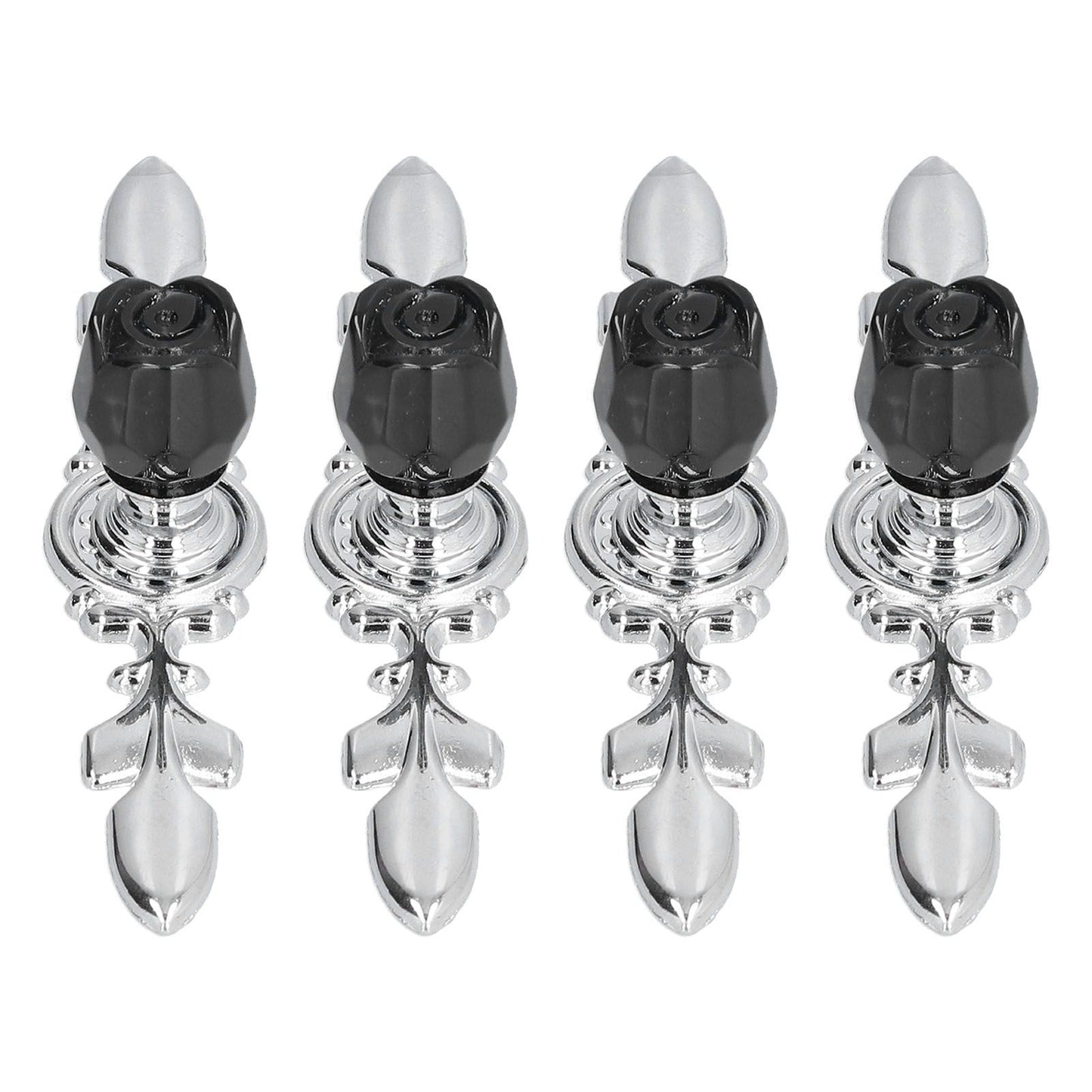 4 Pcs Crystal Handle with Plate European Style Modern Simple Pulls Handles for Drawer Dreser CabinetsBlack V1294-YM0523-3114210121211
