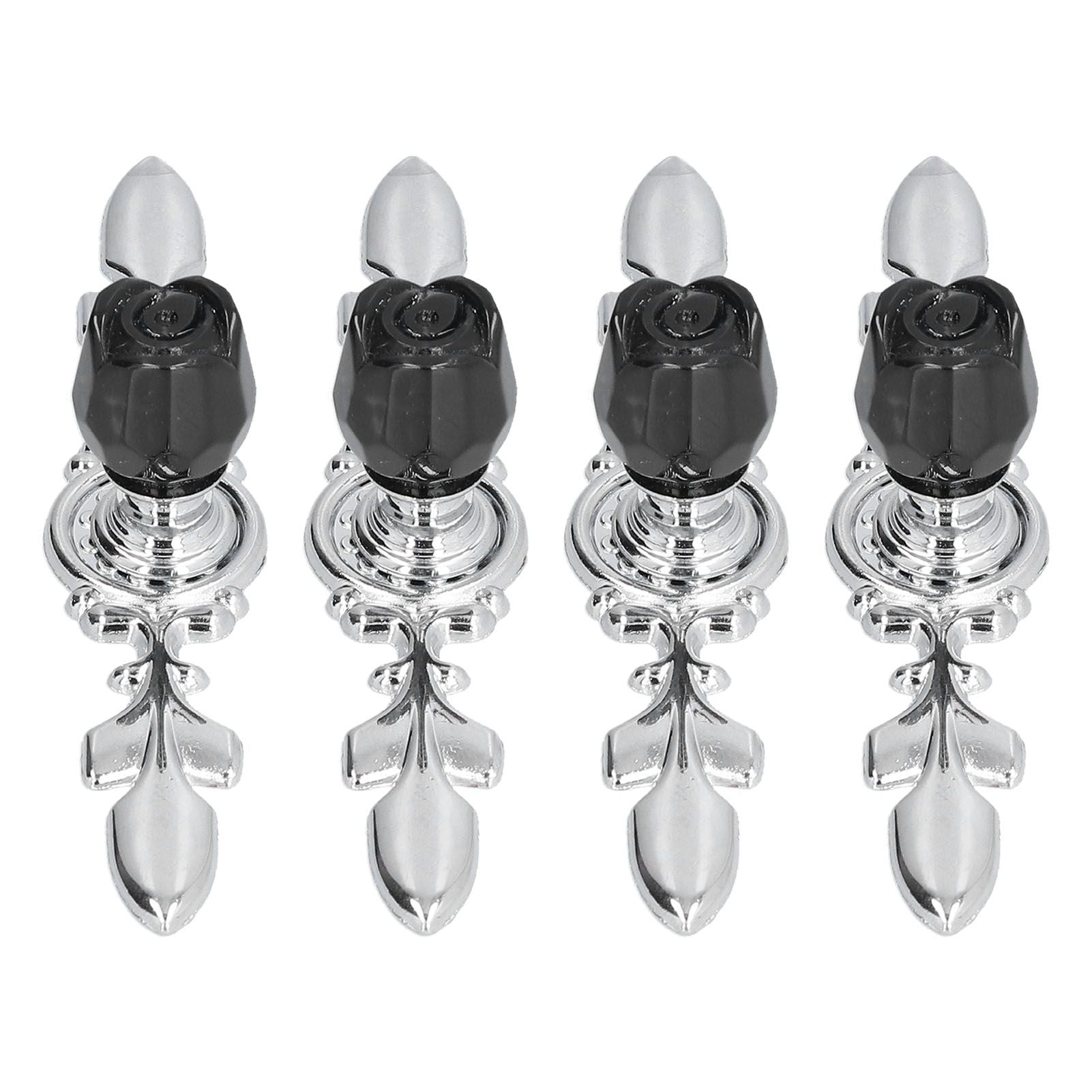 4 Pcs Crystal Handle with Plate European Style Modern Simple Pulls Handles for Drawer Dreser CabinetsBlack V1294-YM0523-3114210121211