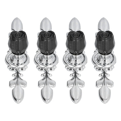 4 Pcs Crystal Handle with Plate European Style Modern Simple Pulls Handles for Drawer Dreser CabinetsBlack V1294-YM0523-3114210121211