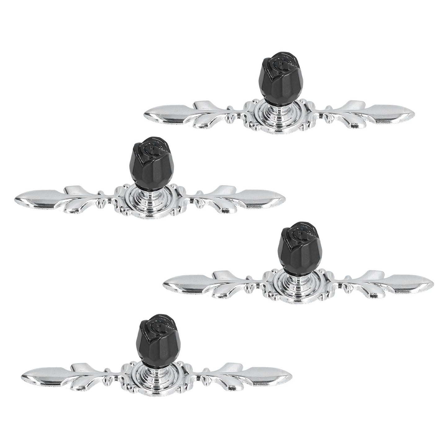 4 Pcs Crystal Handle with Plate European Style Modern Simple Pulls Handles for Drawer Dreser CabinetsBlack V1294-YM0523-3114210121211
