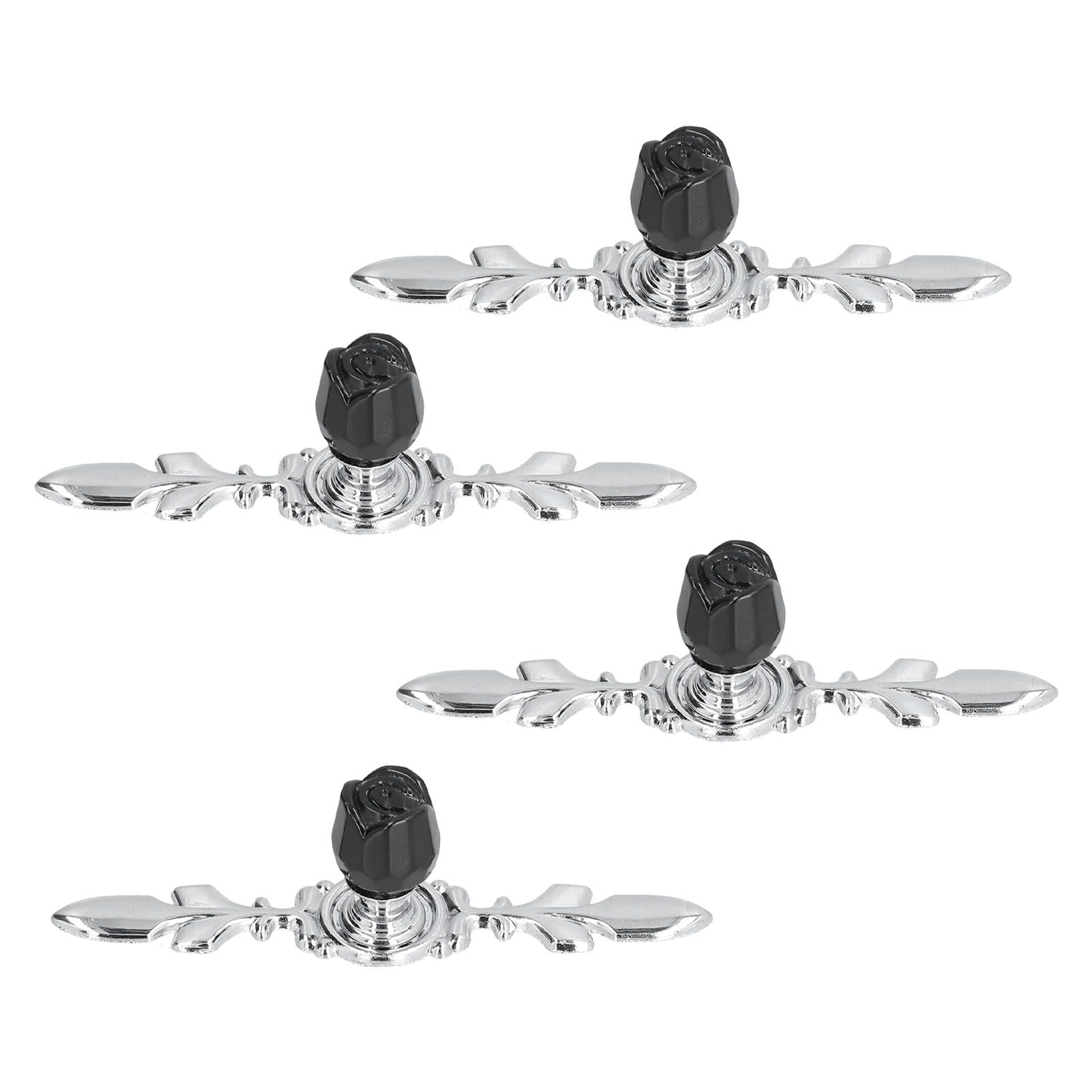 4 Pcs Crystal Handle with Plate European Style Modern Simple Pulls Handles for Drawer Dreser CabinetsBlack V1294-YM0523-3114210121211