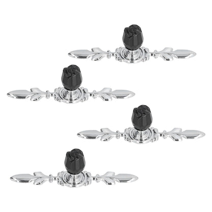 4 Pcs Crystal Handle with Plate European Style Modern Simple Pulls Handles for Drawer Dreser CabinetsBlack V1294-YM0523-3114210121211