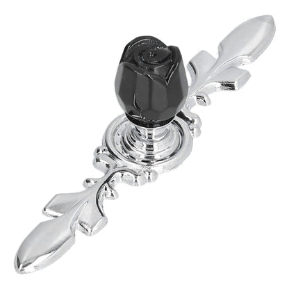 4 Pcs Crystal Handle with Plate European Style Modern Simple Pulls Handles for Drawer Dreser CabinetsBlack V1294-YM0523-3114210121211