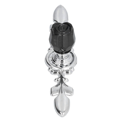 4 Pcs Crystal Handle with Plate European Style Modern Simple Pulls Handles for Drawer Dreser CabinetsBlack V1294-YM0523-3114210121211