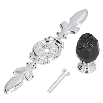 4 Pcs Crystal Handle with Plate European Style Modern Simple Pulls Handles for Drawer Dreser CabinetsBlack V1294-YM0523-3114210121211