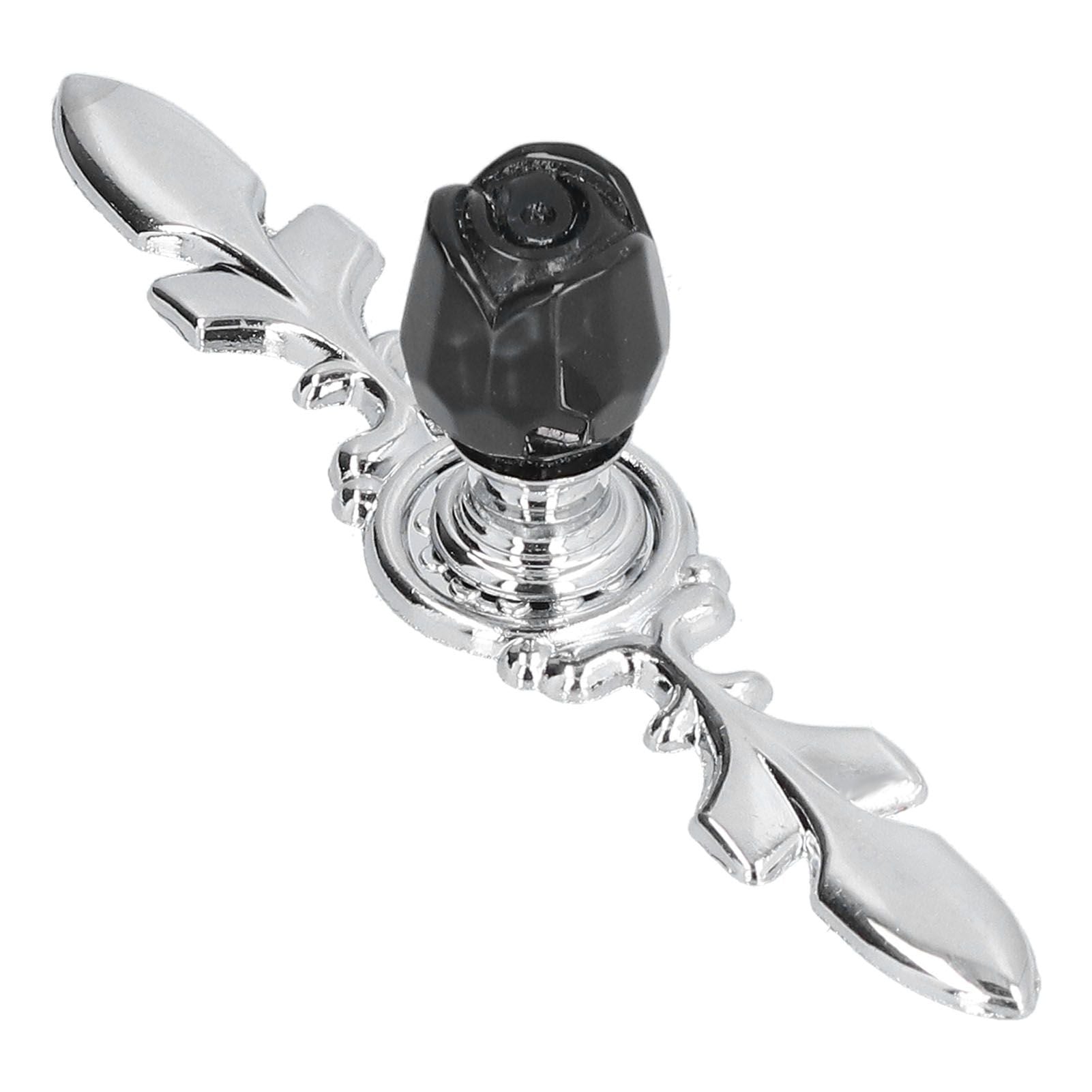 4 Pcs Crystal Handle with Plate European Style Modern Simple Pulls Handles for Drawer Dreser CabinetsBlack V1294-YM0523-3114210121211