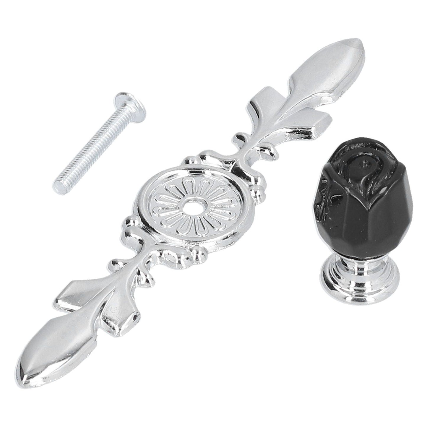 4 Pcs Crystal Handle with Plate European Style Modern Simple Pulls Handles for Drawer Dreser CabinetsBlack V1294-YM0523-3114210121211