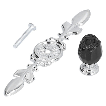 4 Pcs Crystal Handle with Plate European Style Modern Simple Pulls Handles for Drawer Dreser CabinetsBlack V1294-YM0523-3114210121211
