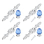 4 Pcs Crystal Handle with Plate European Style Modern Simple Pulls Handles for Drawer Dreser CabinetsBlue V1294-YM0523-3114210121212