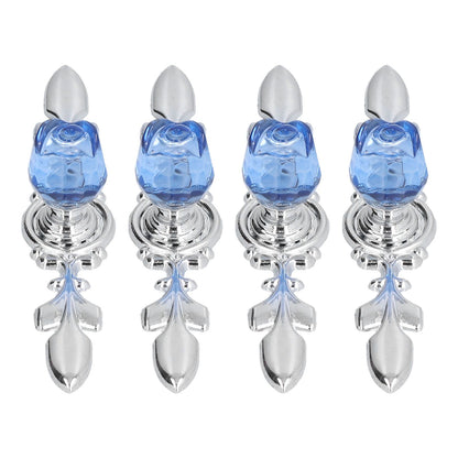 4 Pcs Crystal Handle with Plate European Style Modern Simple Pulls Handles for Drawer Dreser CabinetsBlue V1294-YM0523-3114210121212