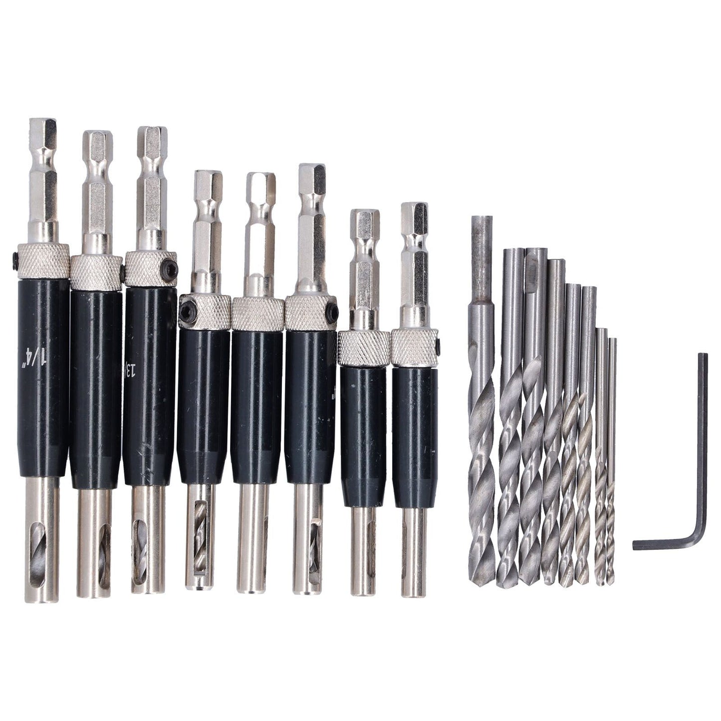 17pcs Hinge Drills Set Self Centering Door Drill Bit Kit with Hex Wrench for Woodworking V1294-YM0523-3114210122711