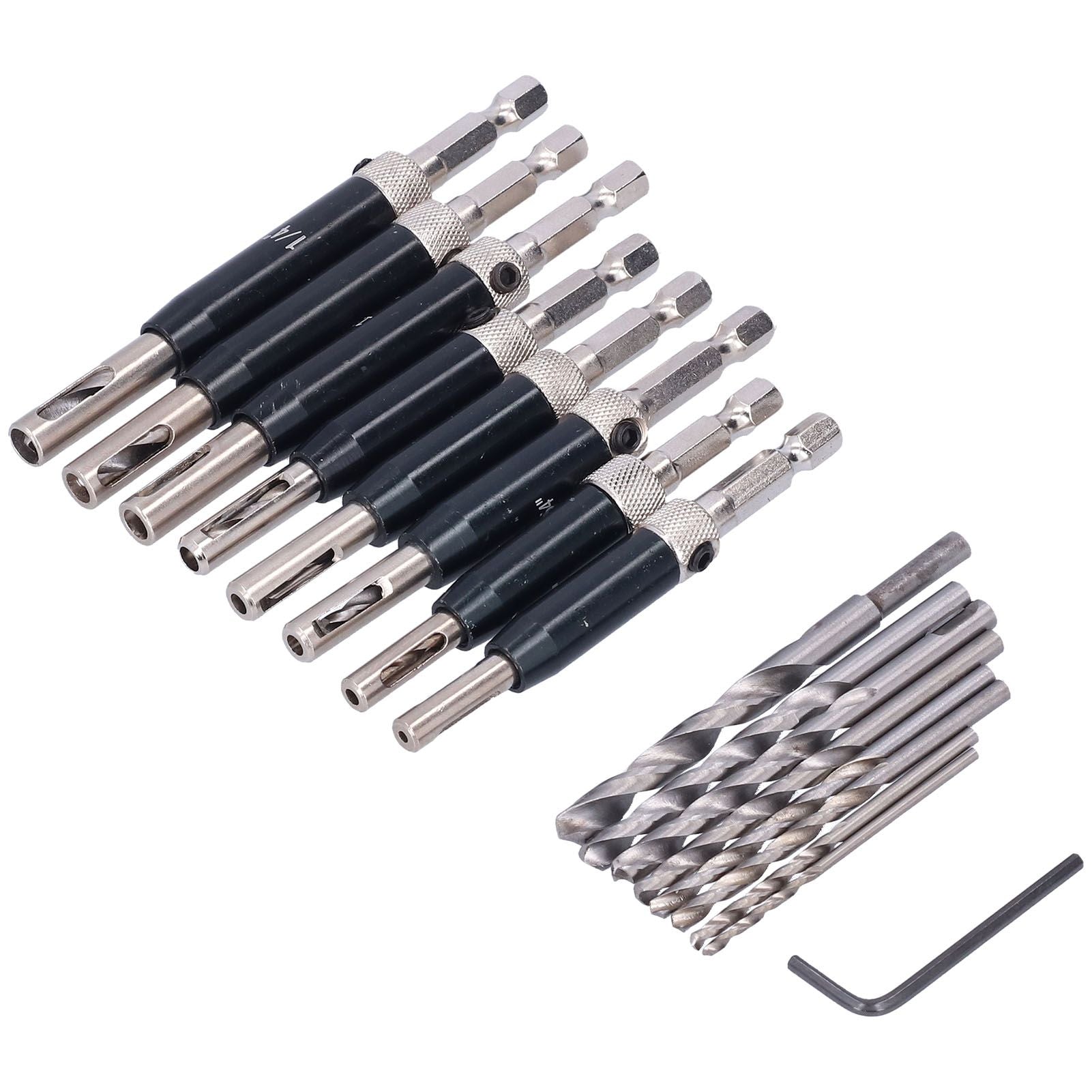 17pcs Hinge Drills Set Self Centering Door Drill Bit Kit with Hex Wrench for Woodworking V1294-YM0523-3114210122711