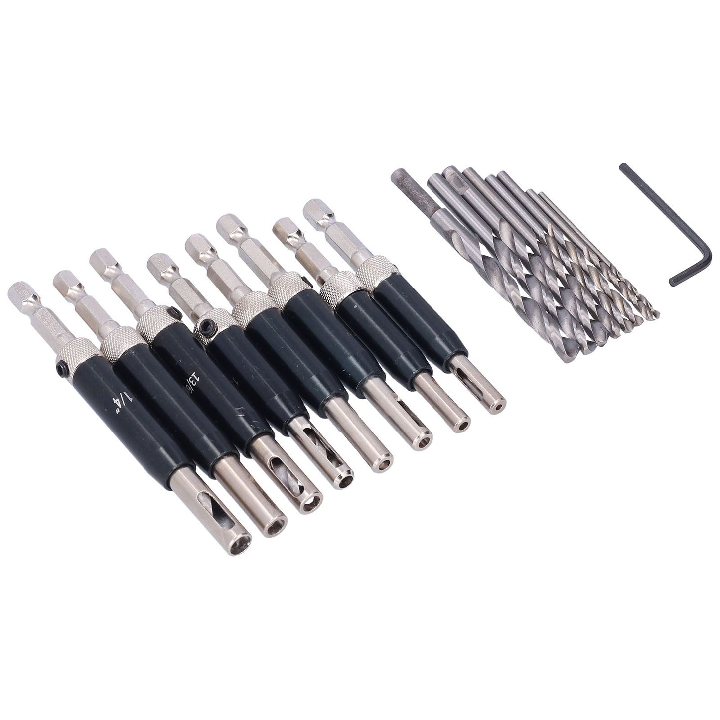 17pcs Hinge Drills Set Self Centering Door Drill Bit Kit with Hex Wrench for Woodworking V1294-YM0523-3114210122711