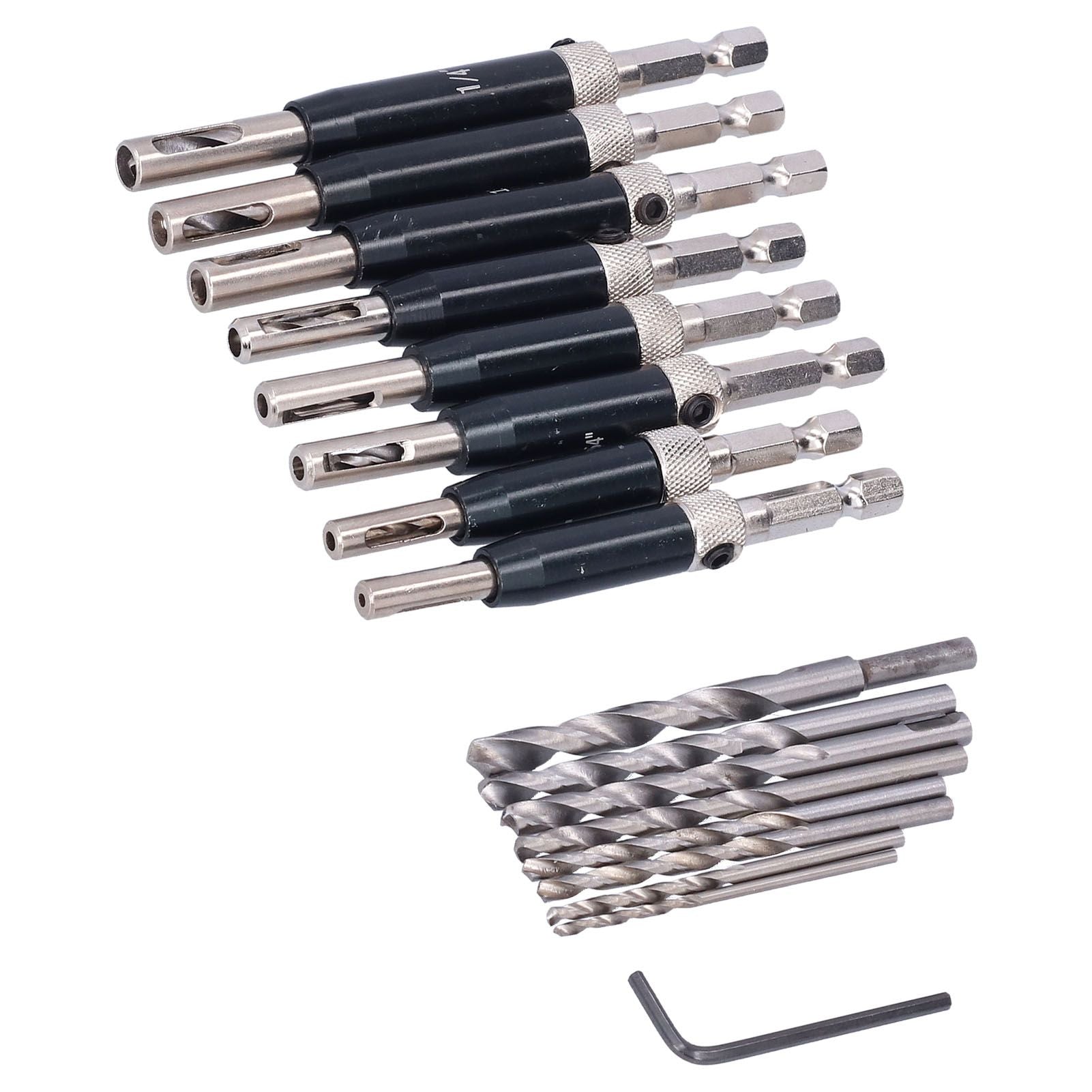 17pcs Hinge Drills Set Self Centering Door Drill Bit Kit with Hex Wrench for Woodworking V1294-YM0523-3114210122711