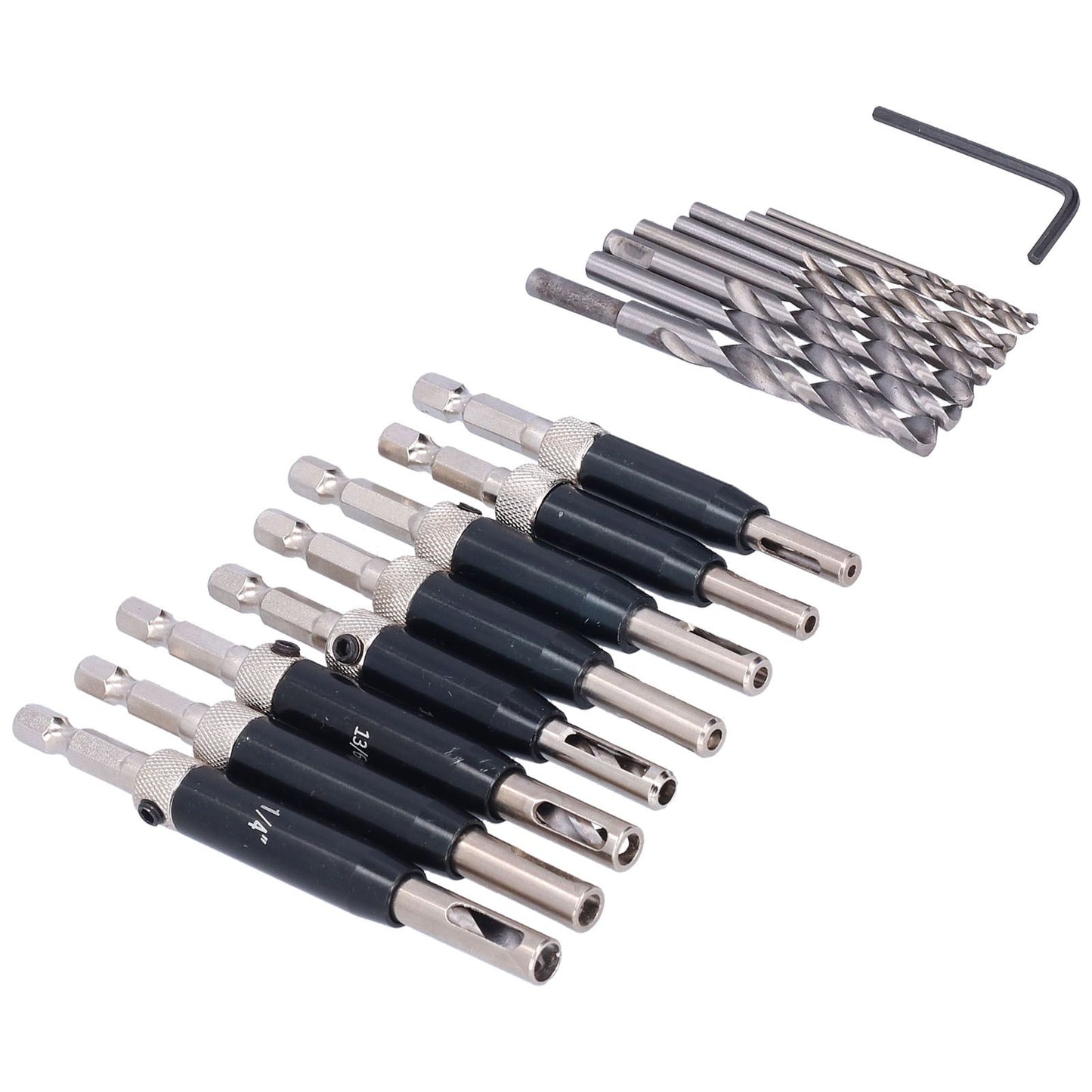 17pcs Hinge Drills Set Self Centering Door Drill Bit Kit with Hex Wrench for Woodworking V1294-YM0523-3114210122711