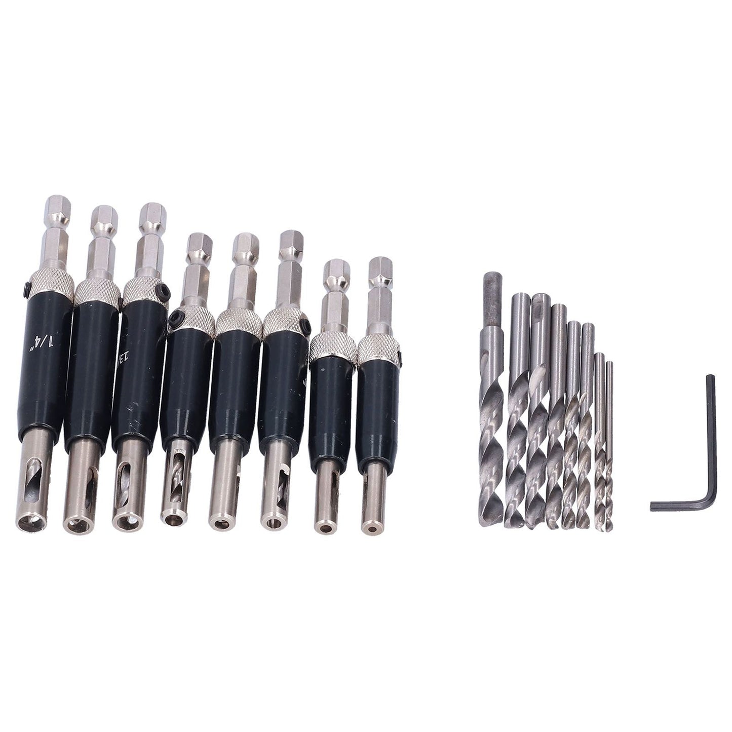 17pcs Hinge Drills Set Self Centering Door Drill Bit Kit with Hex Wrench for Woodworking V1294-YM0523-3114210122711