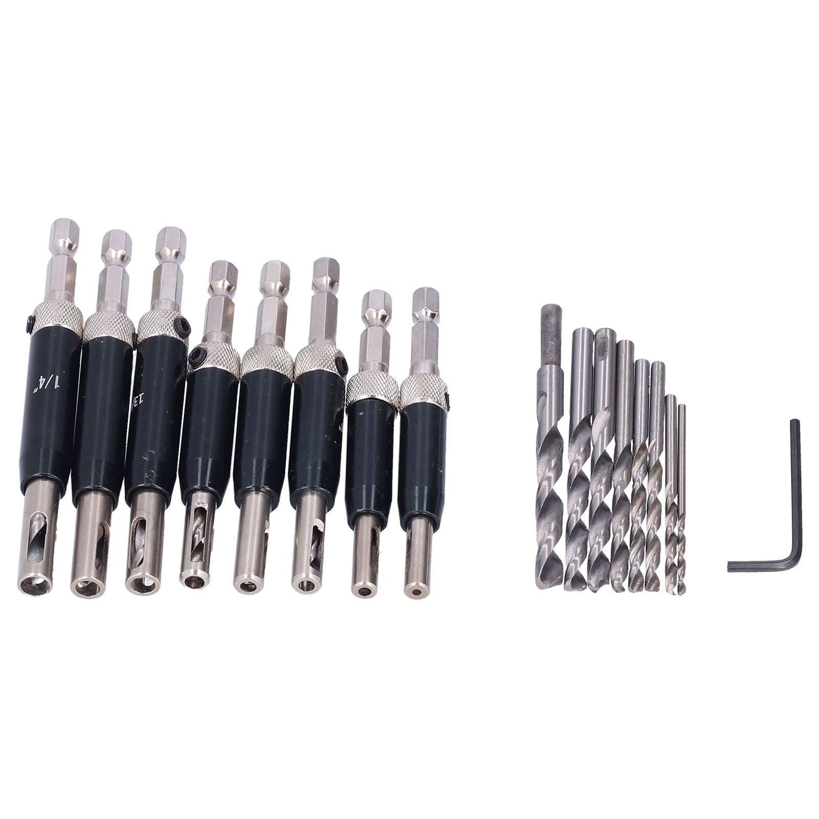 17pcs Hinge Drills Set Self Centering Door Drill Bit Kit with Hex Wrench for Woodworking V1294-YM0523-3114210122711