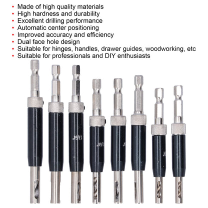 17pcs Hinge Drills Set Self Centering Door Drill Bit Kit with Hex Wrench for Woodworking V1294-YM0523-3114210122711