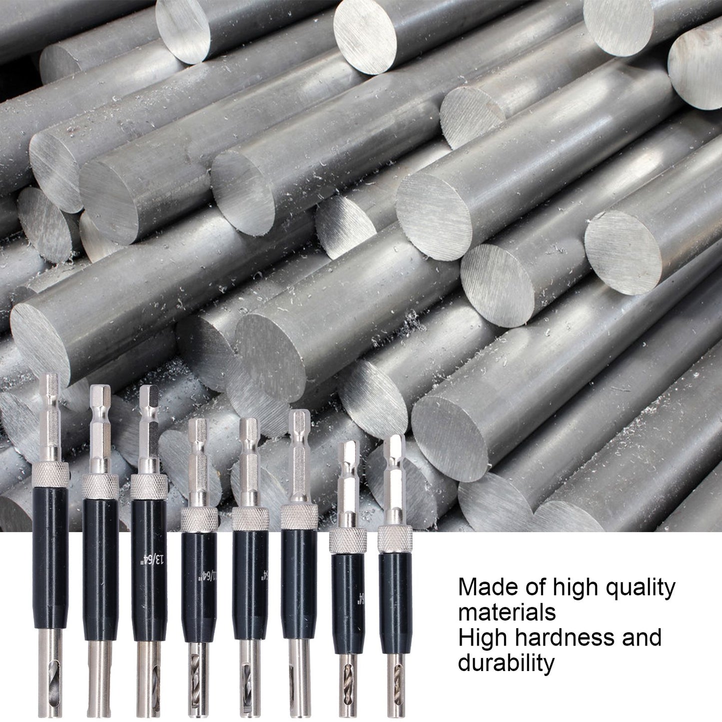 17pcs Hinge Drills Set Self Centering Door Drill Bit Kit with Hex Wrench for Woodworking V1294-YM0523-3114210122711