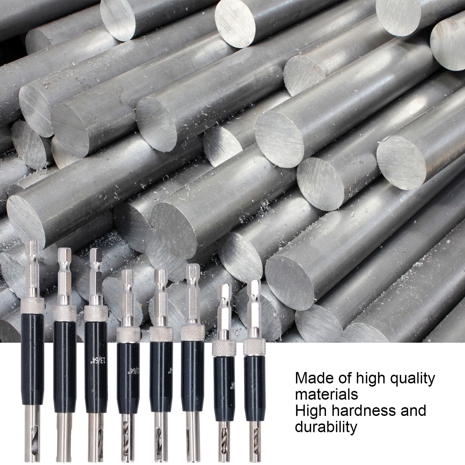 17pcs Hinge Drills Set Self Centering Door Drill Bit Kit with Hex Wrench for Woodworking V1294-YM0523-3114210122711