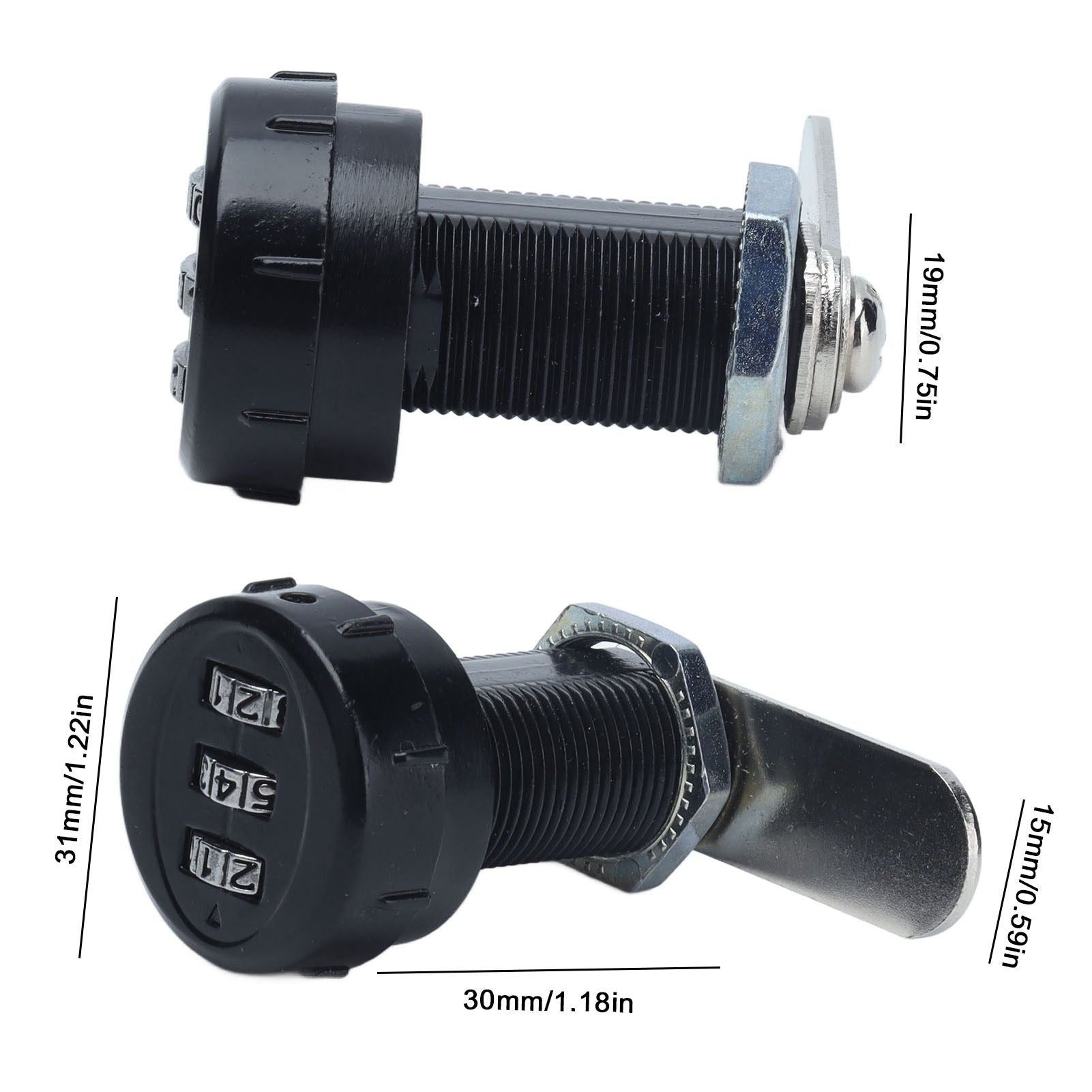 Mechanical Password Cam Lock 3 Digit Combination Camlock for Wardrobe Safe Deposit Box Mailbox V1294-YM0523-3114210123311