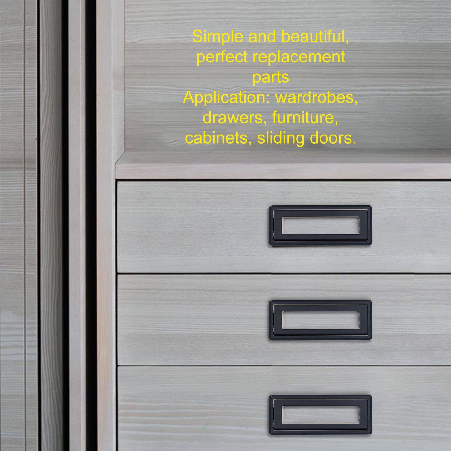 Door Drawer Handle Zinc Alloy Recessed Finger Pulls for Sliding Cabinets Drawers Doors V1294-YM0523-3114210123411