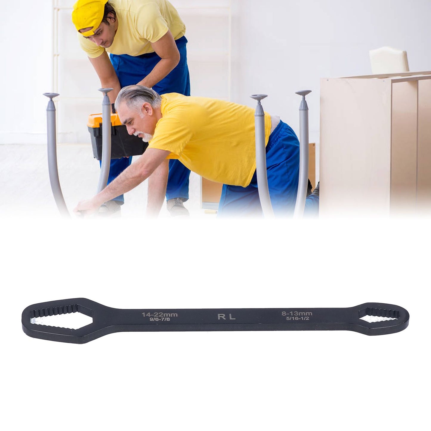 Multifunctional Self Tightening Universal Wrench 8-22mm High Hardness Double Ended WrenchBlack V1294-YM0523-3114210123911