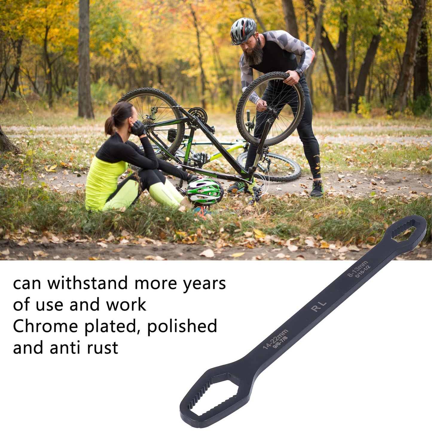 Multifunctional Self Tightening Universal Wrench 8-22mm High Hardness Double Ended WrenchBlack V1294-YM0523-3114210123911