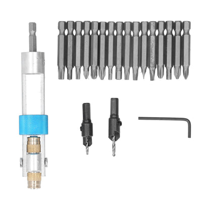 20Pcs/Set Countersink Drill Bit High Speed Steel Screwdriver Bits Screw Driver Converter Hand Tool Repair Set V1294-YM0523-3114210124211
