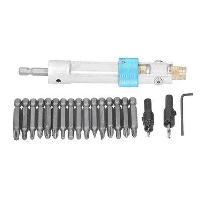 20Pcs/Set Countersink Drill Bit High Speed Steel Screwdriver Bits Screw Driver Converter Hand Tool Repair Set V1294-YM0523-3114210124211