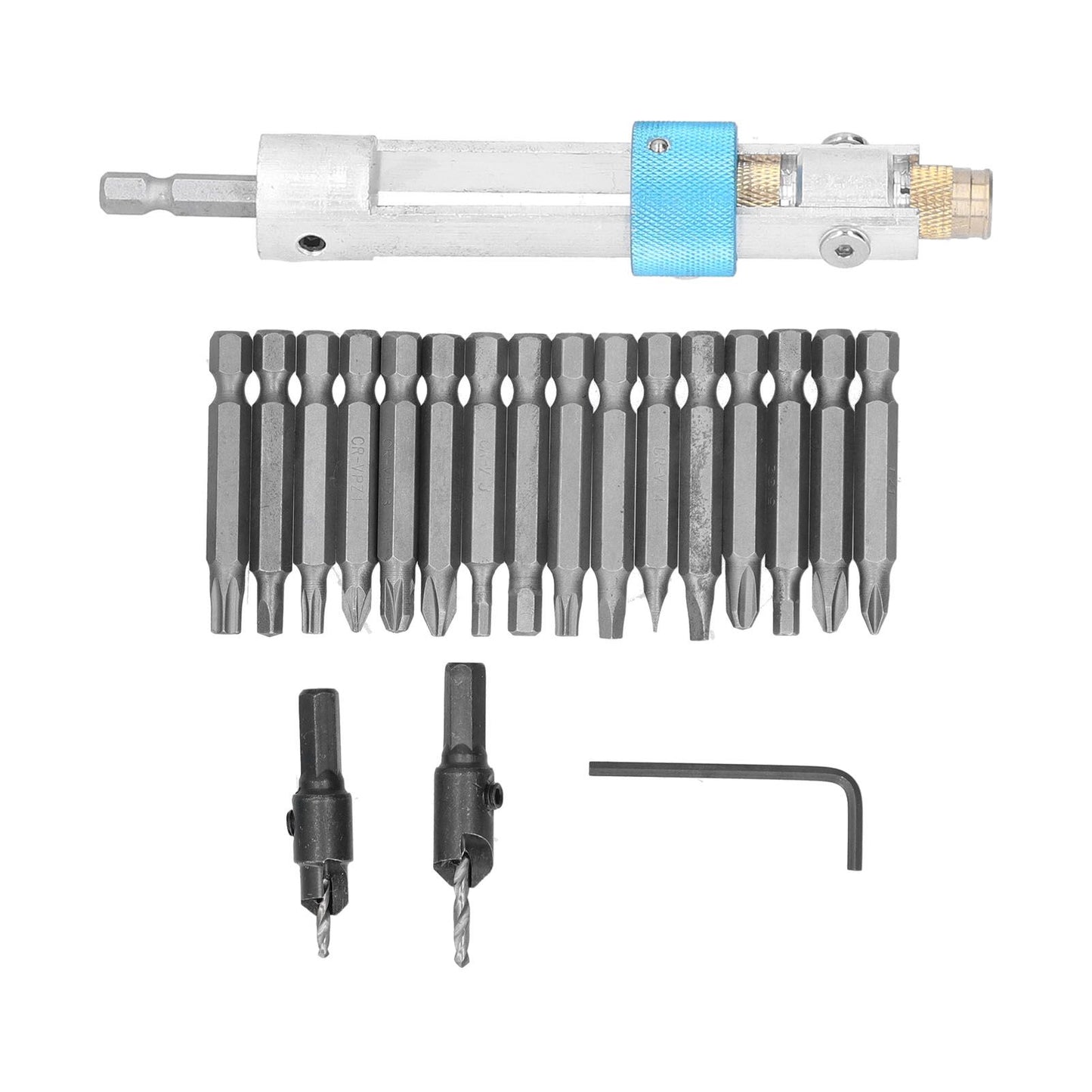20Pcs/Set Countersink Drill Bit High Speed Steel Screwdriver Bits Screw Driver Converter Hand Tool Repair Set V1294-YM0523-3114210124211