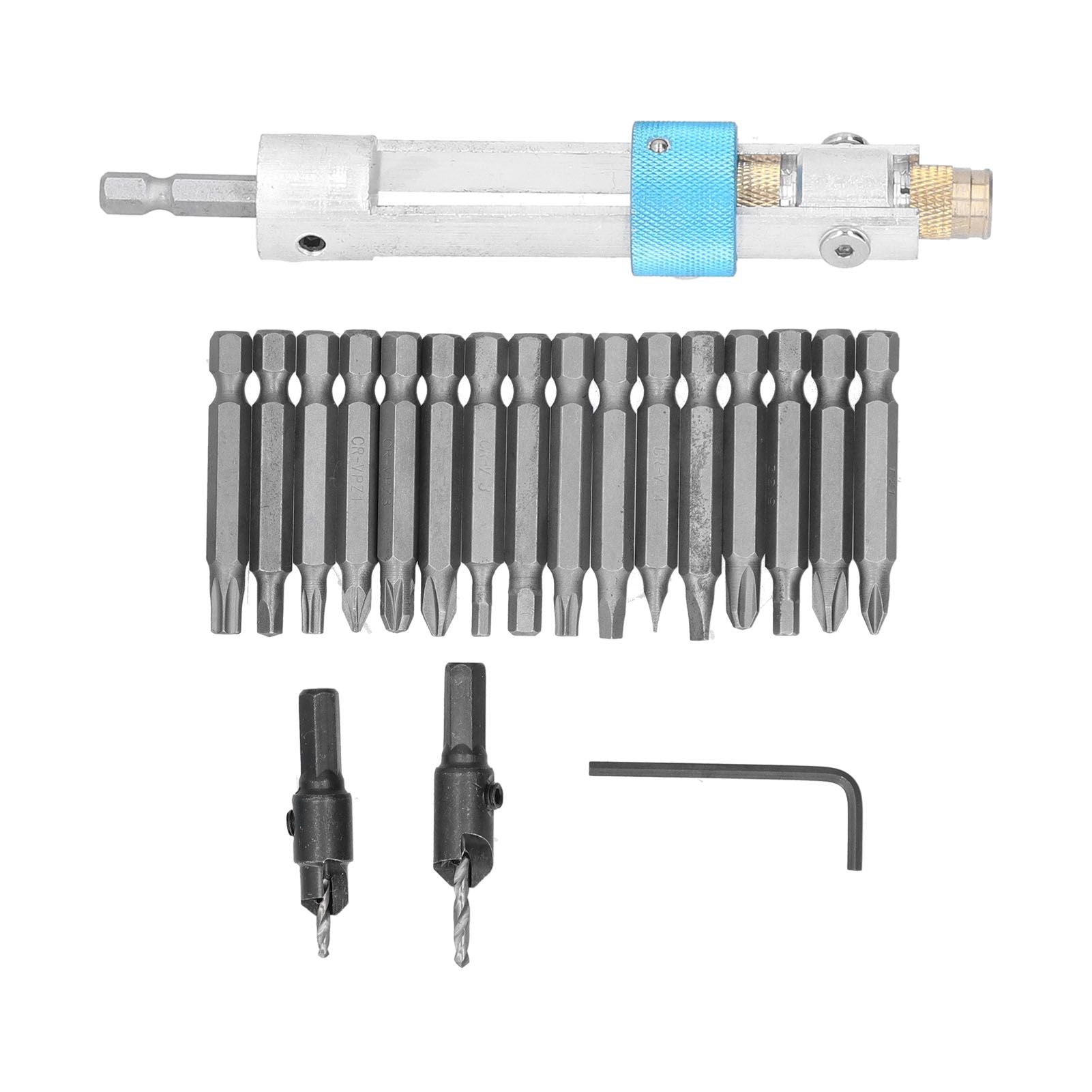 20Pcs/Set Countersink Drill Bit High Speed Steel Screwdriver Bits Screw Driver Converter Hand Tool Repair Set V1294-YM0523-3114210124211