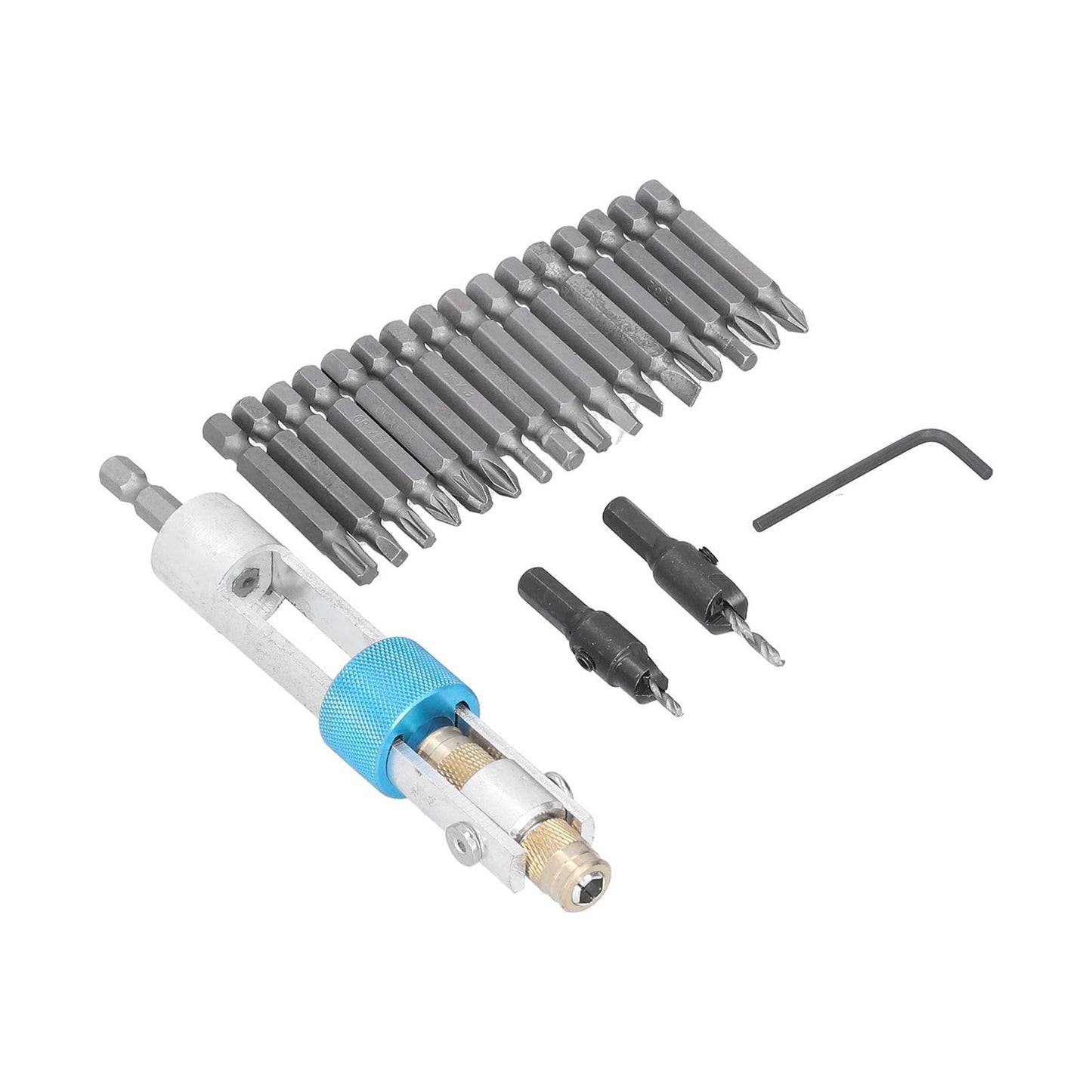 20Pcs/Set Countersink Drill Bit High Speed Steel Screwdriver Bits Screw Driver Converter Hand Tool Repair Set V1294-YM0523-3114210124211