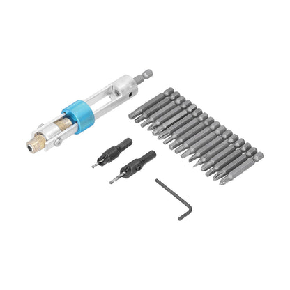 20Pcs/Set Countersink Drill Bit High Speed Steel Screwdriver Bits Screw Driver Converter Hand Tool Repair Set V1294-YM0523-3114210124211