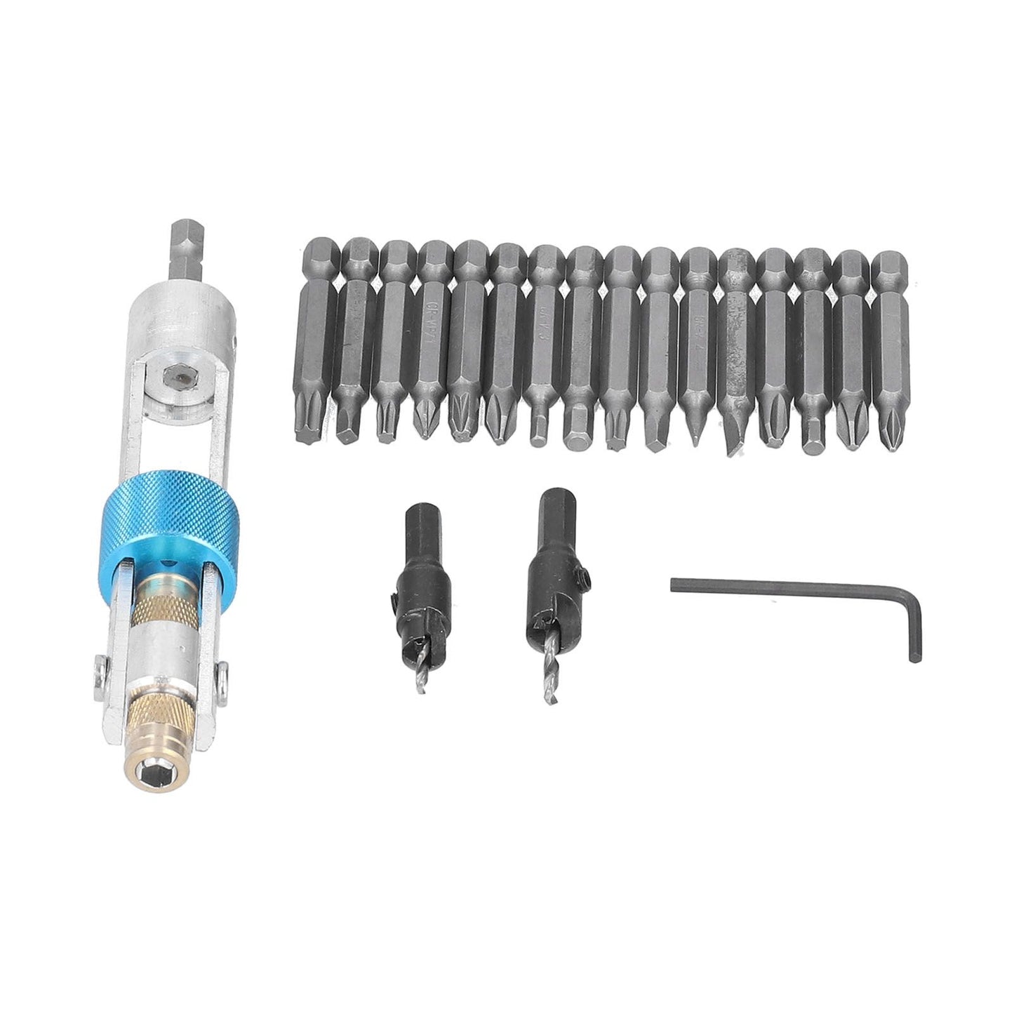 20Pcs/Set Countersink Drill Bit High Speed Steel Screwdriver Bits Screw Driver Converter Hand Tool Repair Set V1294-YM0523-3114210124211
