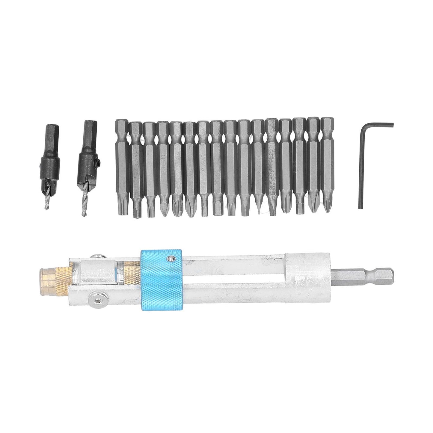20Pcs/Set Countersink Drill Bit High Speed Steel Screwdriver Bits Screw Driver Converter Hand Tool Repair Set V1294-YM0523-3114210124211