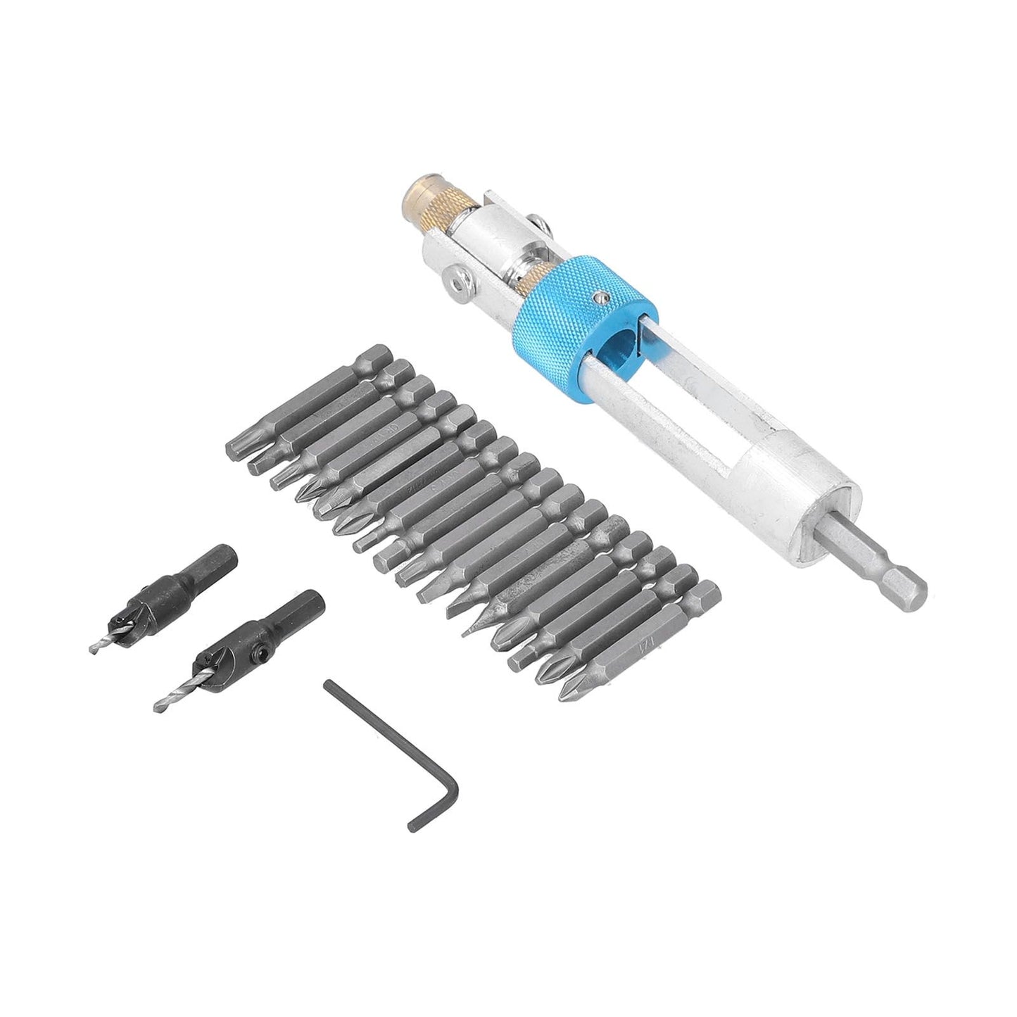 20Pcs/Set Countersink Drill Bit High Speed Steel Screwdriver Bits Screw Driver Converter Hand Tool Repair Set V1294-YM0523-3114210124211