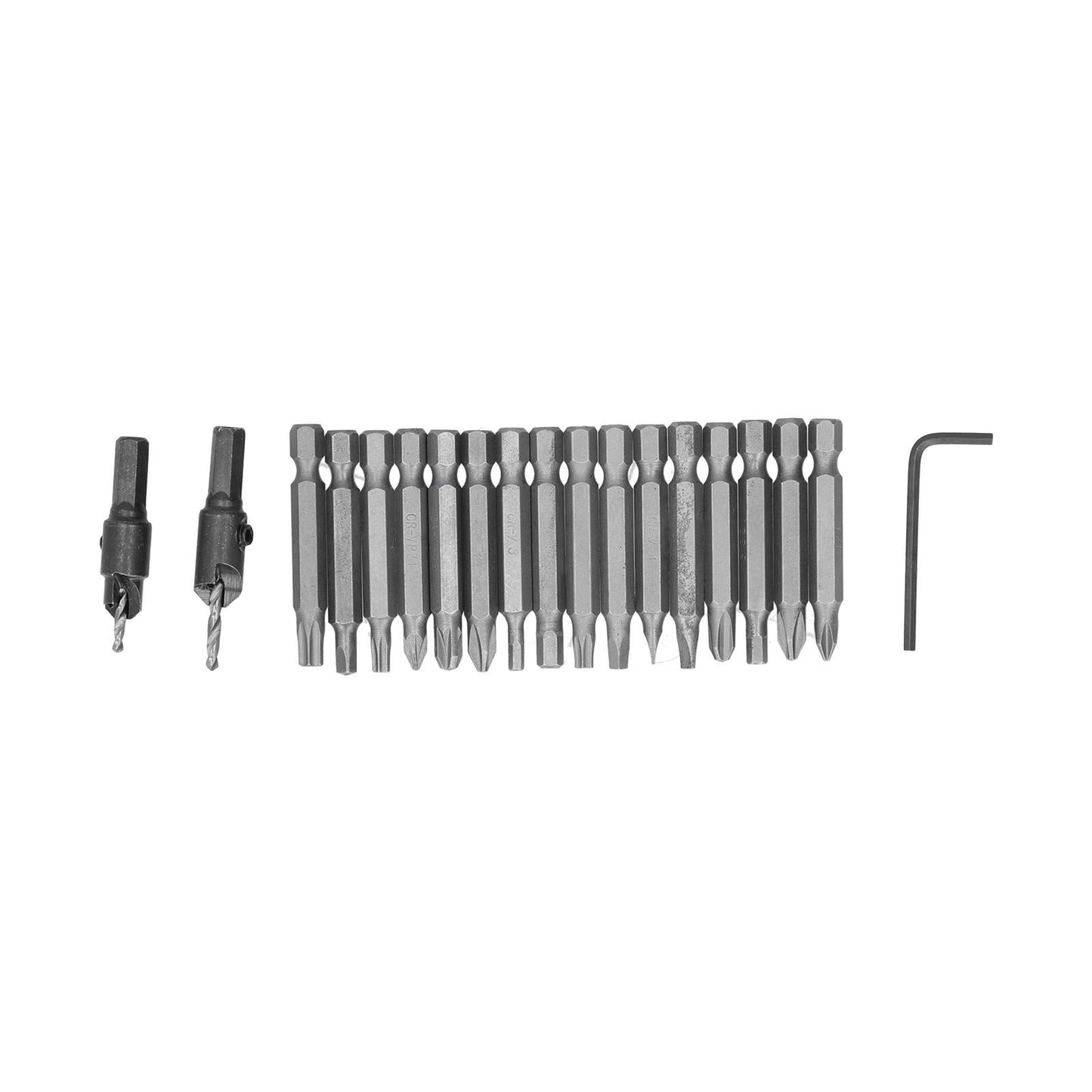 20Pcs/Set Countersink Drill Bit High Speed Steel Screwdriver Bits Screw Driver Converter Hand Tool Repair Set V1294-YM0523-3114210124211