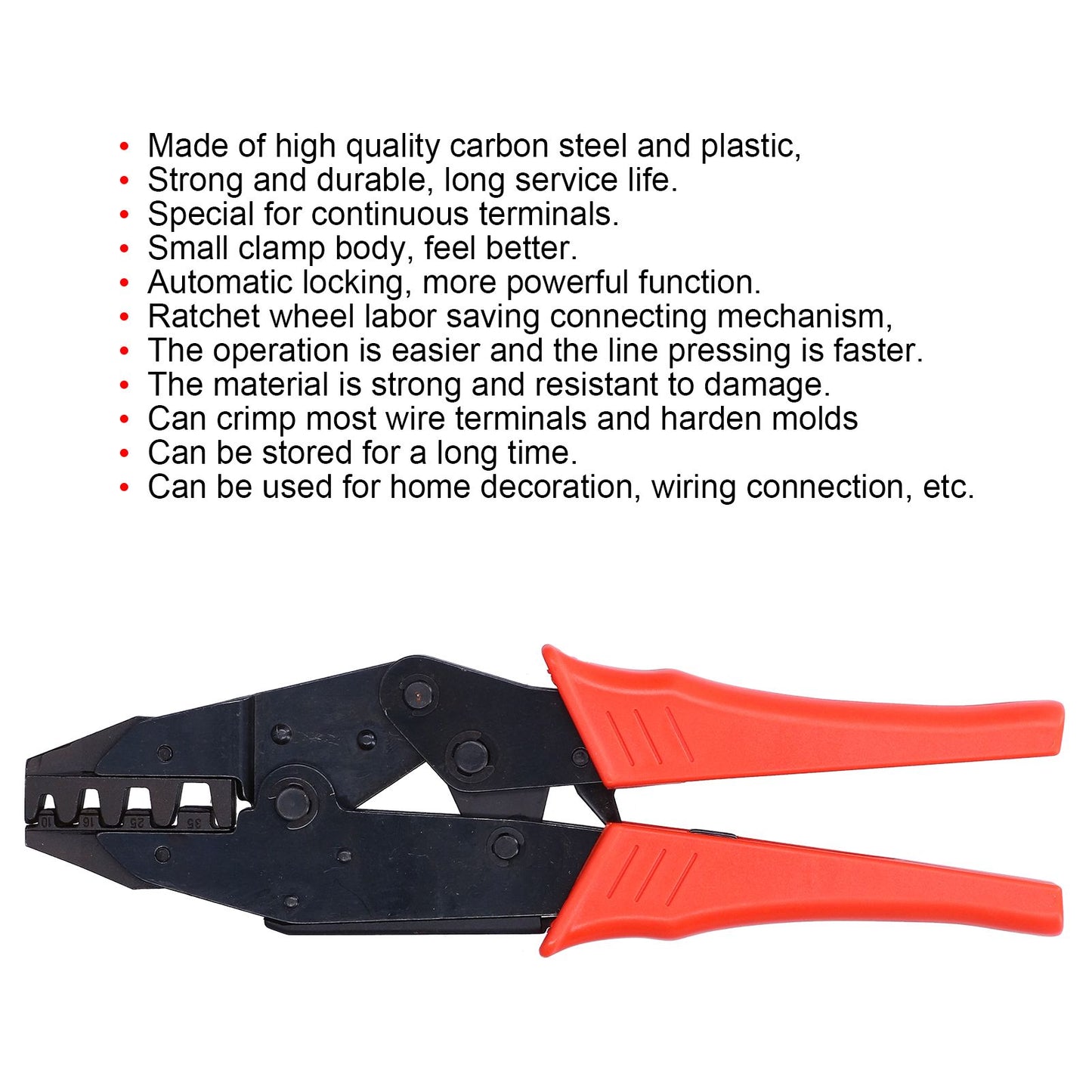 HS-35WF Wire Terminal Crimper Tool Cold Pressing Insulated Terminal Crimper for Home Decoration Wiring V1294-YM0523-3114210128311