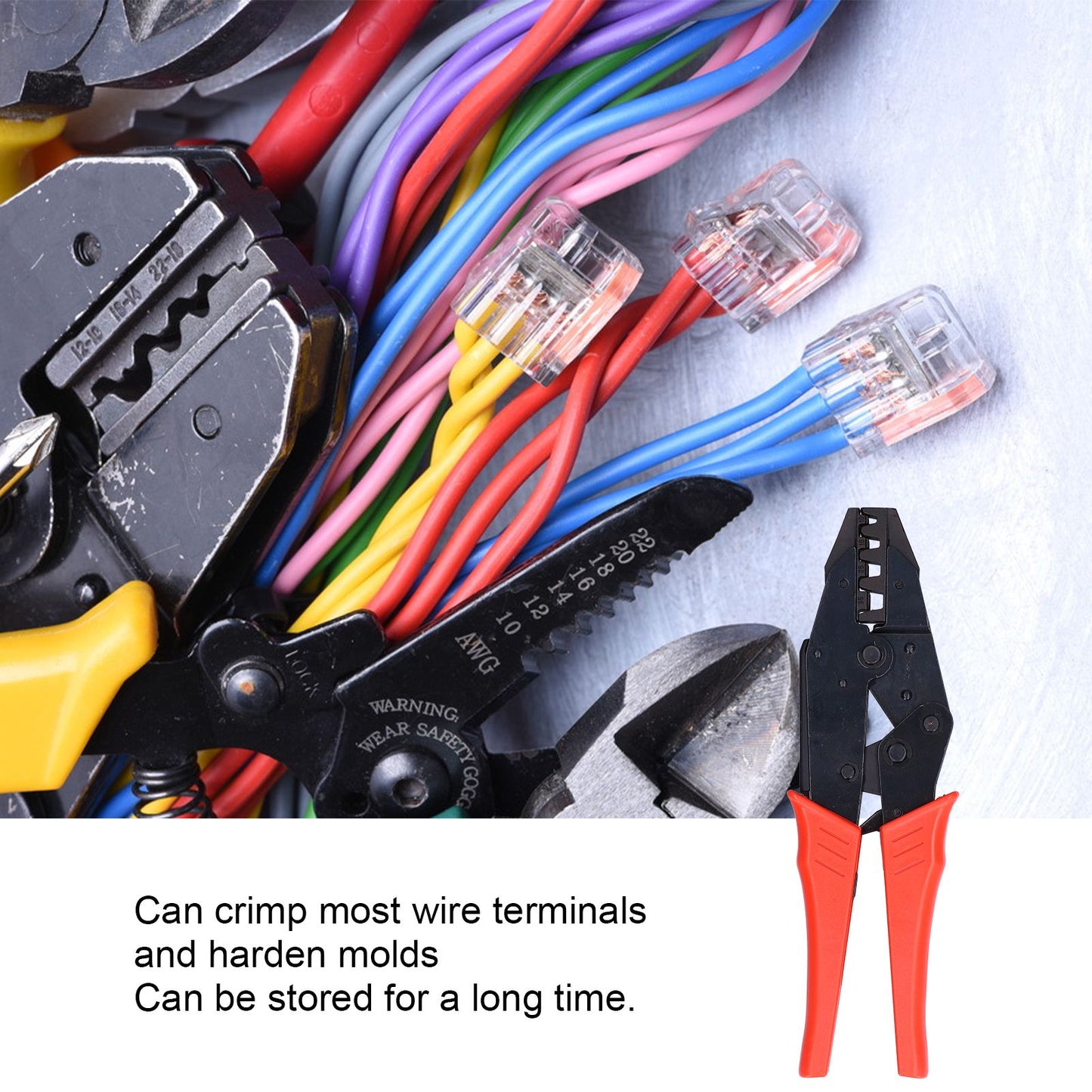 HS-35WF Wire Terminal Crimper Tool Cold Pressing Insulated Terminal Crimper for Home Decoration Wiring V1294-YM0523-3114210128311