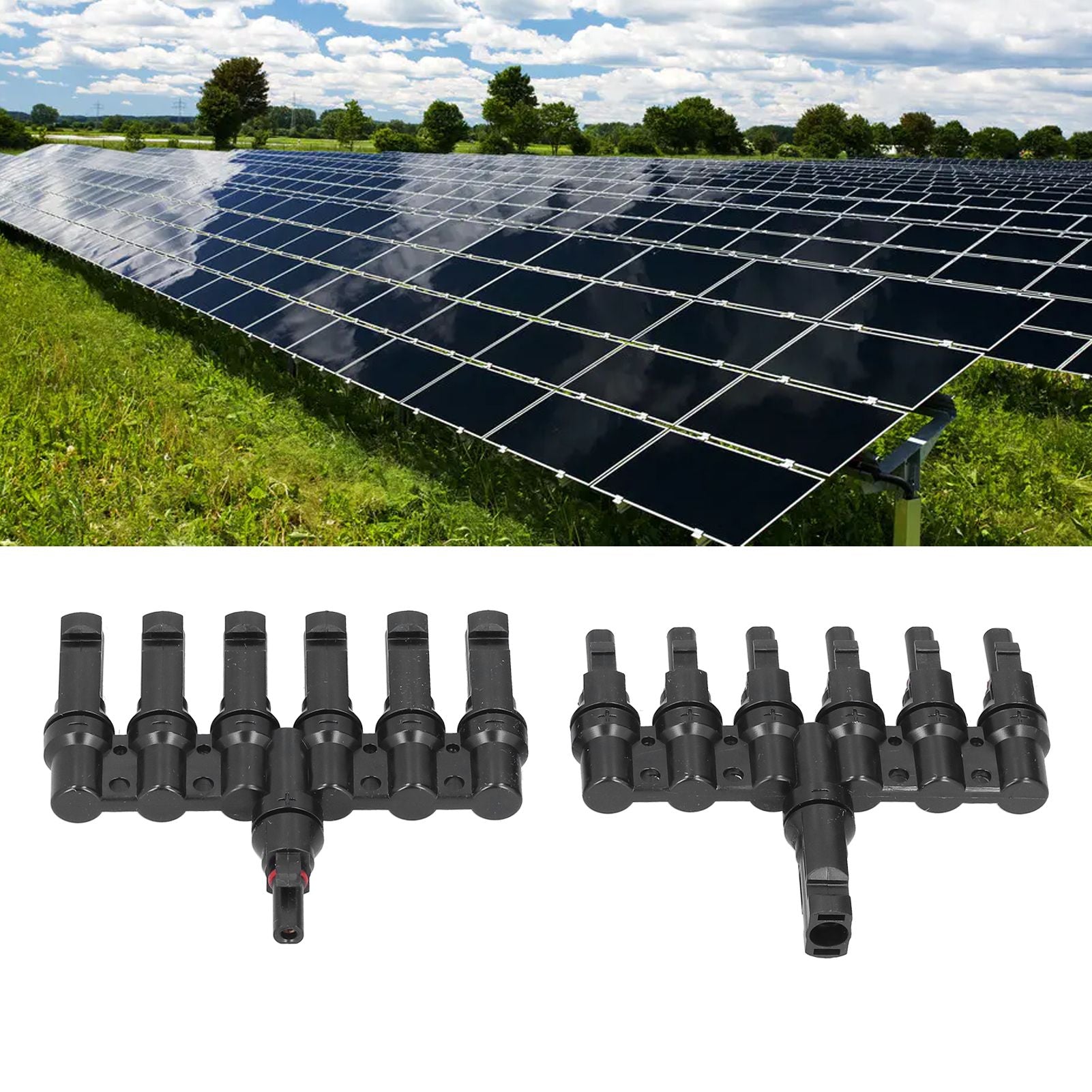 1 to 6 Branch Connector 6 Way Solar Panel Branch Connector Waterproof Male Female Cable Connector V1294-YM0523-3114210129311