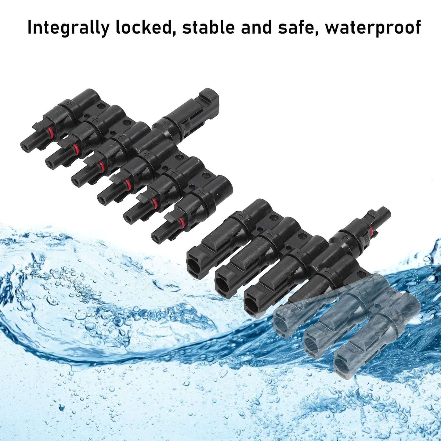 1 to 6 Branch Connector 6 Way Solar Panel Branch Connector Waterproof Male Female Cable Connector V1294-YM0523-3114210129311