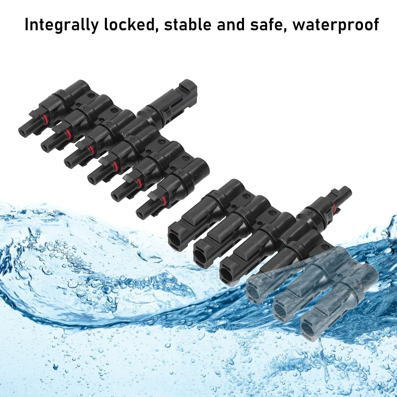 1 to 6 Branch Connector 6 Way Solar Panel Branch Connector Waterproof Male Female Cable Connector V1294-YM0523-3114210129311
