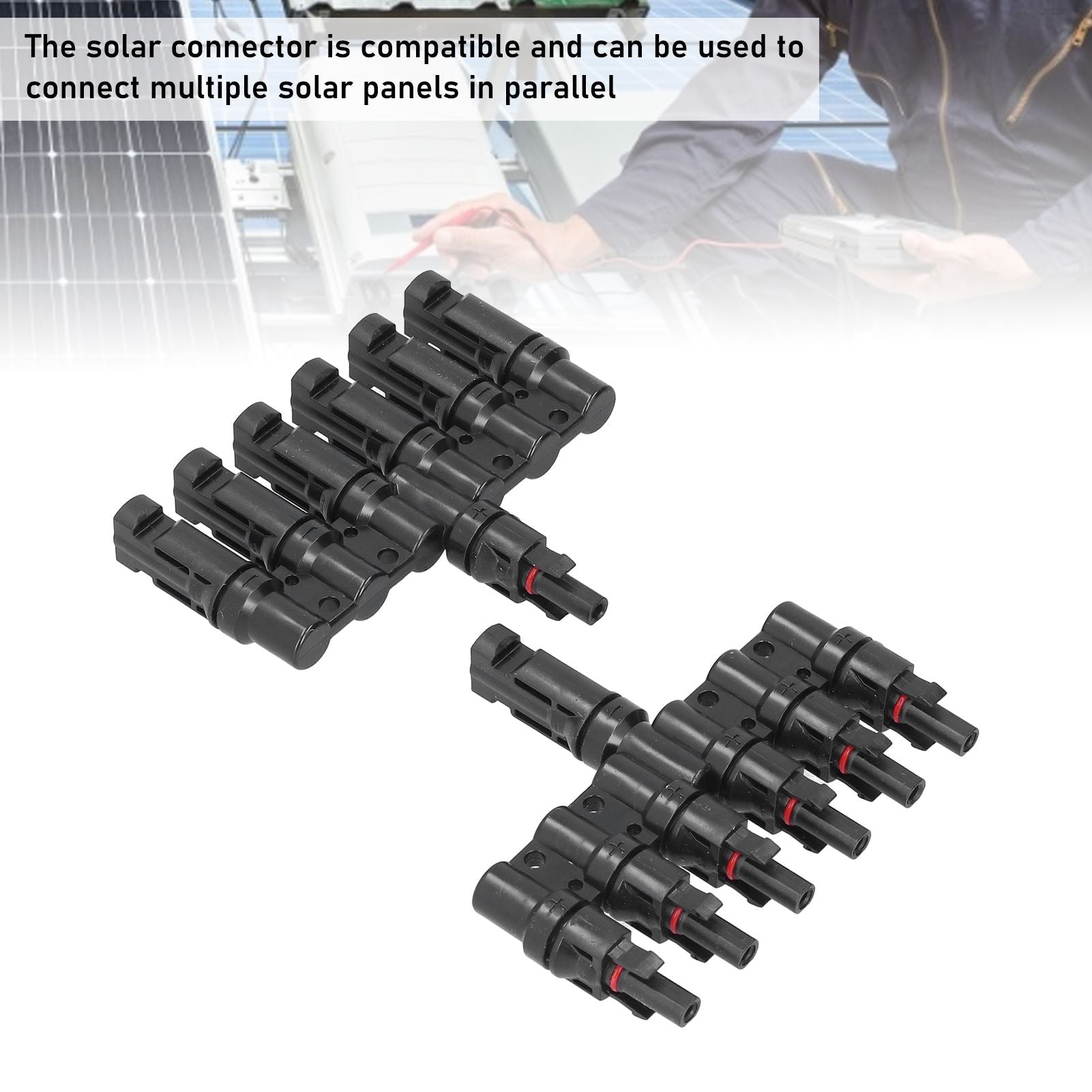1 to 6 Branch Connector 6 Way Solar Panel Branch Connector Waterproof Male Female Cable Connector V1294-YM0523-3114210129311