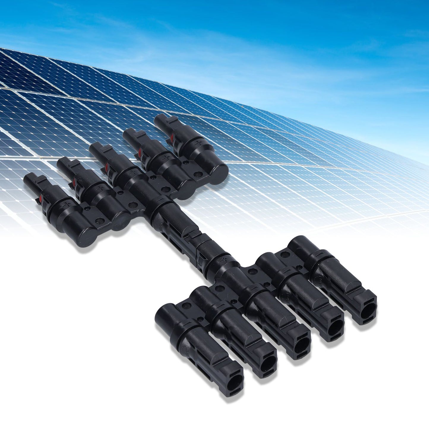 1 to 5 Branch Connector 5 Way Solar Panel Cable Branch Connector IP67 Waterproof Male Female Connector V1294-YM0523-3114210129411