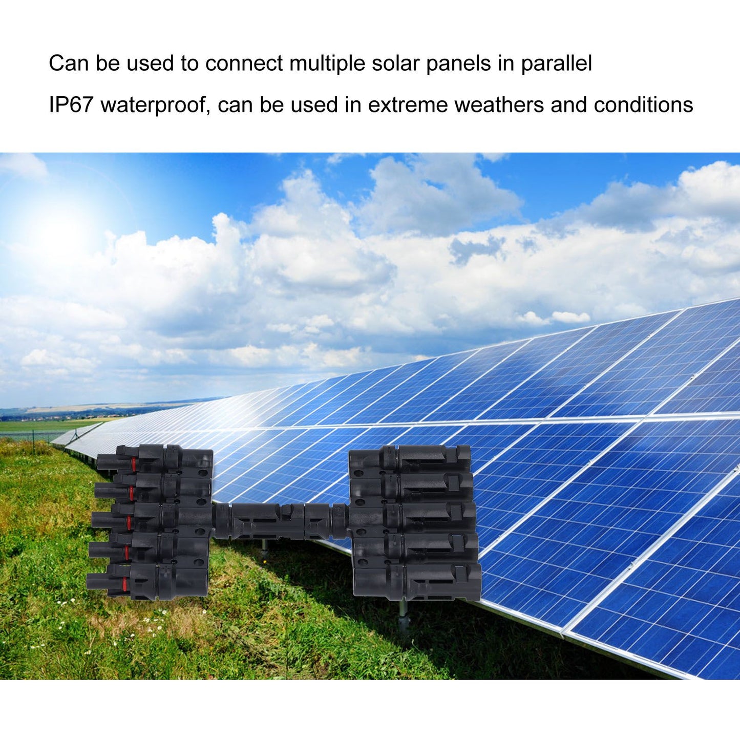 1 to 5 Branch Connector 5 Way Solar Panel Cable Branch Connector IP67 Waterproof Male Female Connector V1294-YM0523-3114210129411